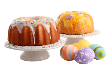 easter cake and eggs