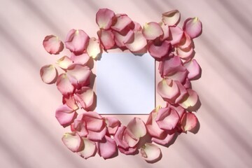 A minimalist flatlay photograph of a pristine white square card