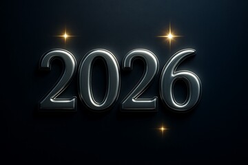 &ldquo;Luxury 3D 2026 New Year text design with golden glow and embossed metallic shine.&rdquo;