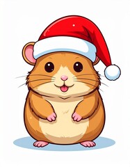 Hamster mit Nikolausmütze passend zu Weihnachten