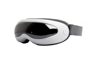 Eye massager glasses for relaxation and pain relief, electric eye care massager with heat and vibration, portable and adjustable isolated on transparent background