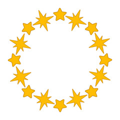Twinkling Yellow Stars Circular Frame