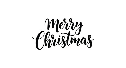 Elegant merry christmas handwritten calligraphy text on a clean white background for holiday greetings