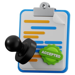 3D business agreement icon. 3D icon render of business agreement with transparent background.