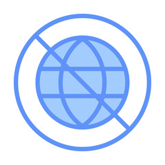Offline Outline Blue Color Icon
