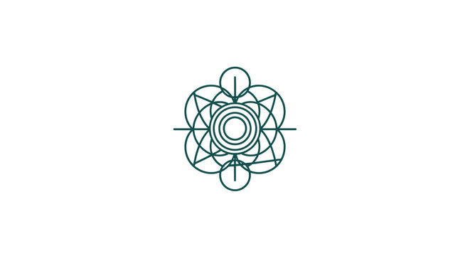 Intricate geometrical floral emblem with minimalistic artistic approach created concept