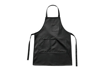 Naklejka premium Dark apron with pockets against black background
