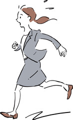 Businesswoman running hurry illustration
