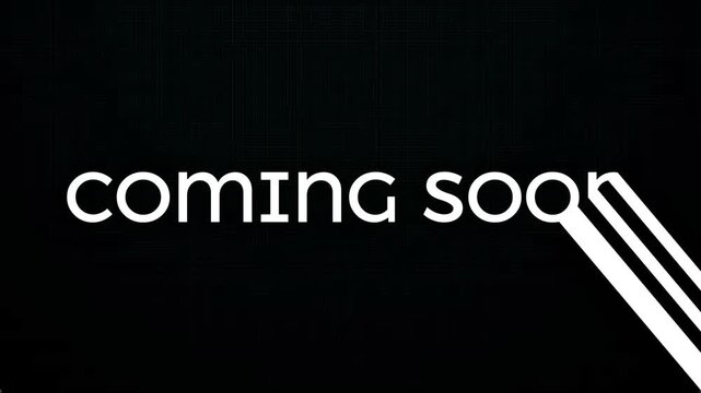 Modern minimalist coming soon text on a black background for a future announcement or product launch 4K Motion Animations