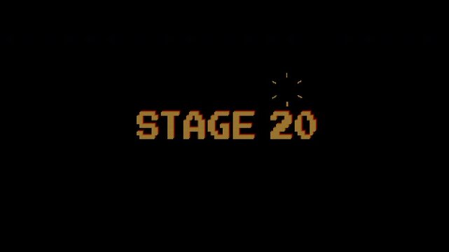 Vintage 8bit pixel text animation on dark background. For Vintage Arcade Game Style. 4k video.