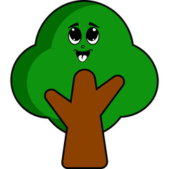 Cute Cartoon Tree Character