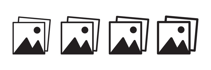 Gallery icon flat illustration set logo.