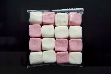 white and pink marshmallows