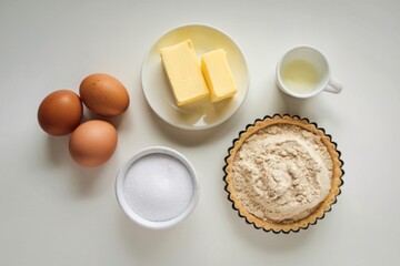 raw materials for cooking a homemade egg tart