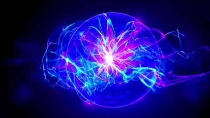 Neon futuristic 3d sphere - Powered by Adobe