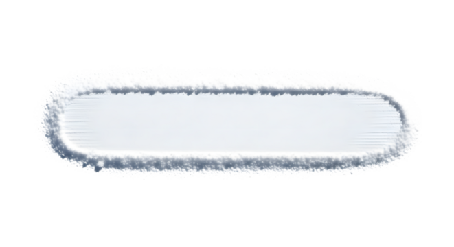 A single brush stroke of white powder, isolated on transparent background