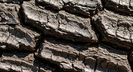 Close up of the bark of a tree showing the texture and patterns