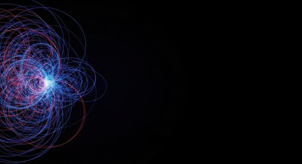 Vibrant abstract light trails forming an energetic digital swirl.