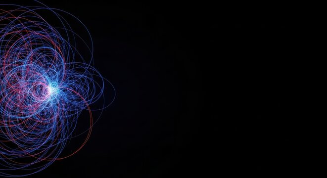 Vibrant abstract light trails forming an energetic digital swirl.