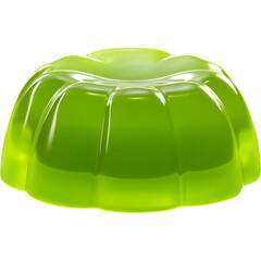 Green jelly dessert isolated on transparent background, perfect for sweet and festive food visuals..
