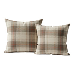 Two plaid decorative pillows