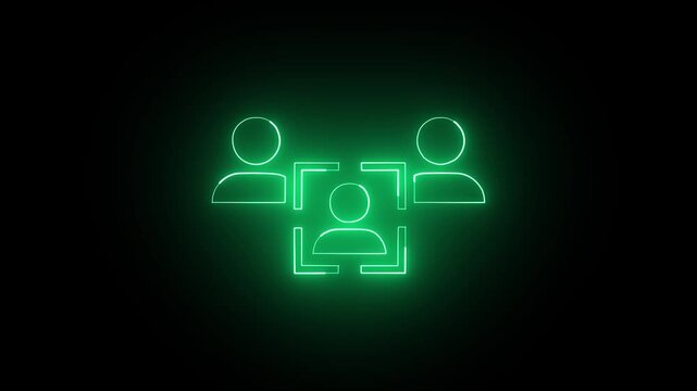 Customer specific selection monotone neon icon animation.