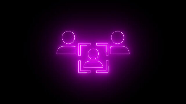 Customer specific selection monotone neon icon animation.