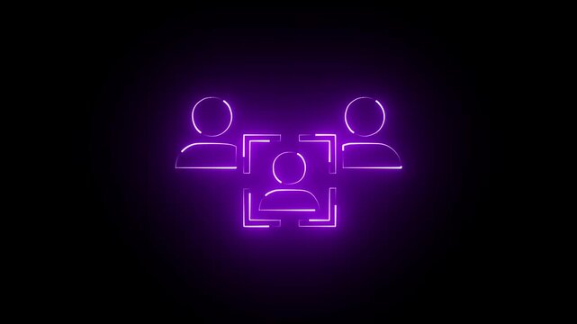 Customer specific selection monotone neon two icon animation.