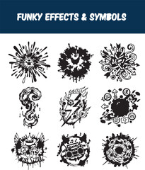 Vibrant Funky Elements Collection  Abstract Symbols and Dynamic Effects