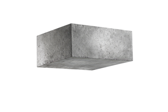3D grey concrete corner, simple, stark, abstract display