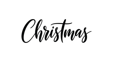 Elegant handwritten christmas calligraphy text on a white background for festive design © MIRAJ02