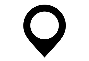 a black map pointer icon on a transparent backgroundblack, flat, icon, mark, pin 