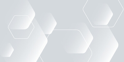 Abstract white background abstract art vector illustration with hexagon shape, Vector