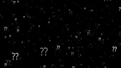 Question Mark Particle Animation with Falling Stars, Educational background video. Interrogation Symbol Pattern Background Loop Video. Animated Question Icon Pattern with Space Station Background - Powered by Adobe