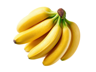 Bunch of ripe, yellow bananas with water droplets