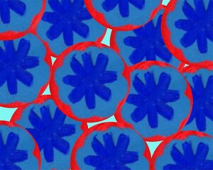 Flower blue and red pattern background layout illustration template motif print art