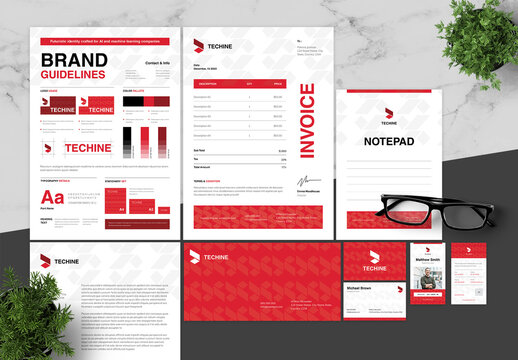 Red And Black Brand Guidline Tech