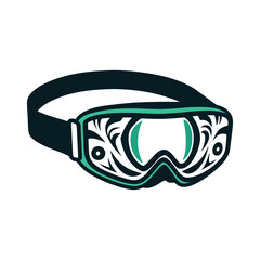 Tribal Ski Goggles Icon Vector Illustration Vector Icon Set of Various Transportation Vehicles