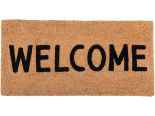 Welcome doormat isolated on transparent background, perfect for home and hospitality visuals..