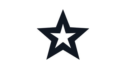 Bold black star shape with a white star inside on a white background
