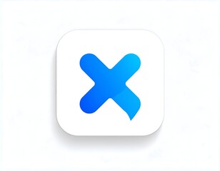 Fototapeta premium A rounded square graphic featuring a stylized, gradient blue 