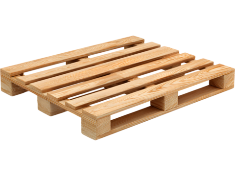 Wooden pallets isolated on transparent background, perfect for warehouse, shipping, and logistics visuals..