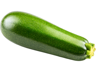 Fresh green zucchini isolated on transparent background, perfect for healthy food and vegetable visuals..