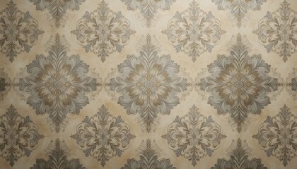 4K Hyperrealistic Vintage Patterned Wallpaper Texture for Elegant Interior and Design Projects