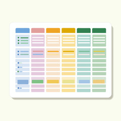 Flat design graphic of a simple data table information