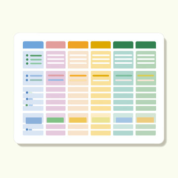 Flat design graphic of a simple data table information