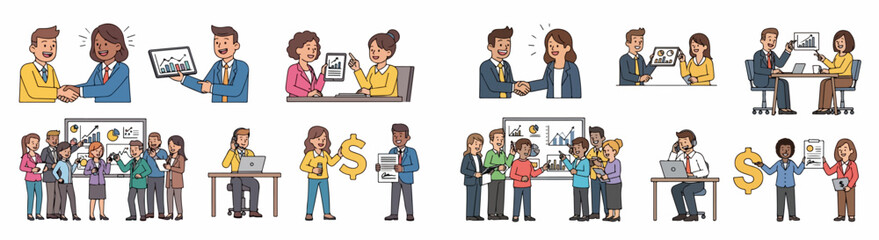 Business meeting and teamwork concepts in office setting