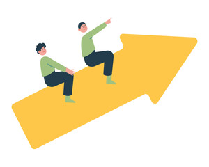 Team Growth with Arrow Direction for Progress and Success Illustration