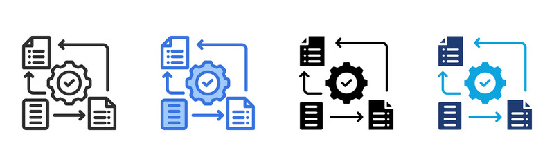 Workflow Process icon Multi Style Vector Illustration