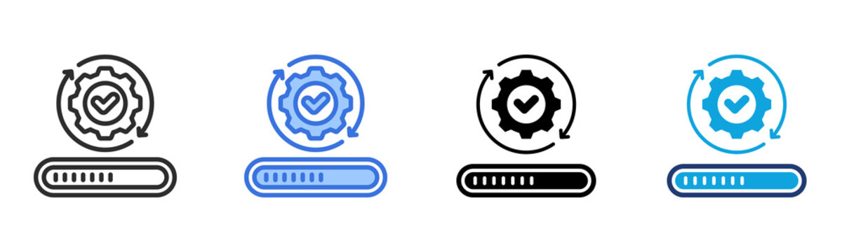 Loading Progress icon Multi Style Vector Illustration